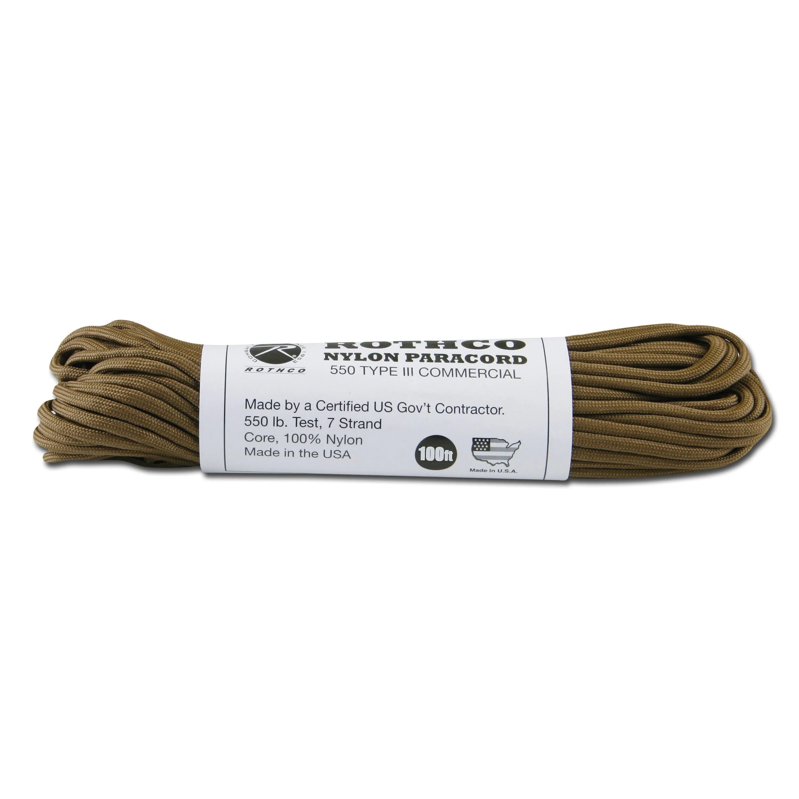 Rothco Fallschirmleine Nylon Type III 550 LB coyote