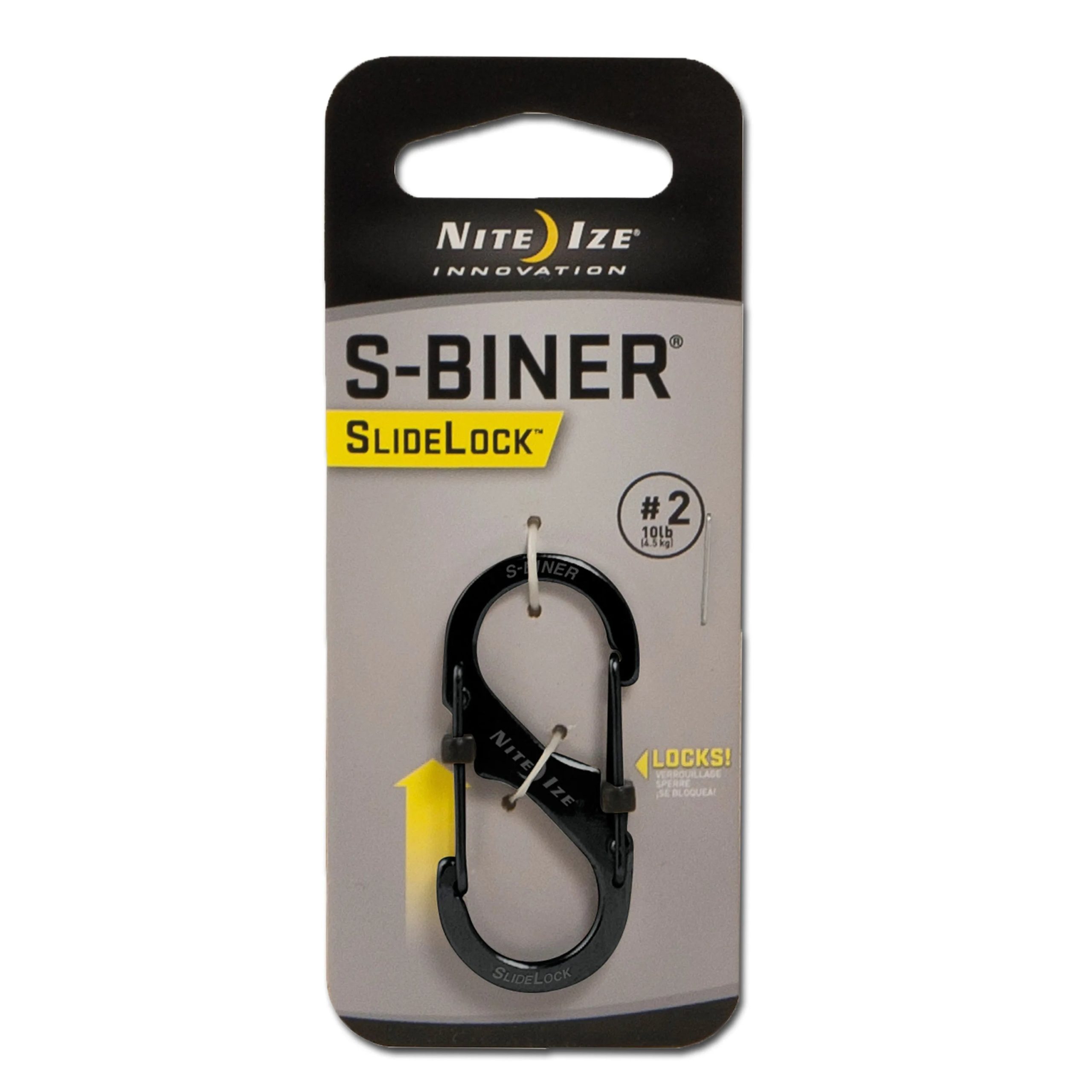 Nite Ize Karabiner S-Biner SlideLock Gr. 2 Edelstahl schwarz